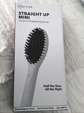 InStyler Straight Up Mini Ceramic Straightening Brush - White